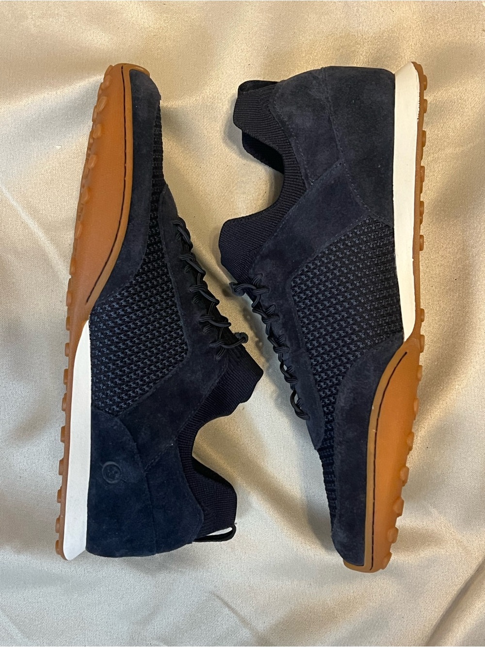 Børn Navy Knit Suede Comfort Sneakers Size 11 NWOB MSRP $140 - Picture 7 of 9